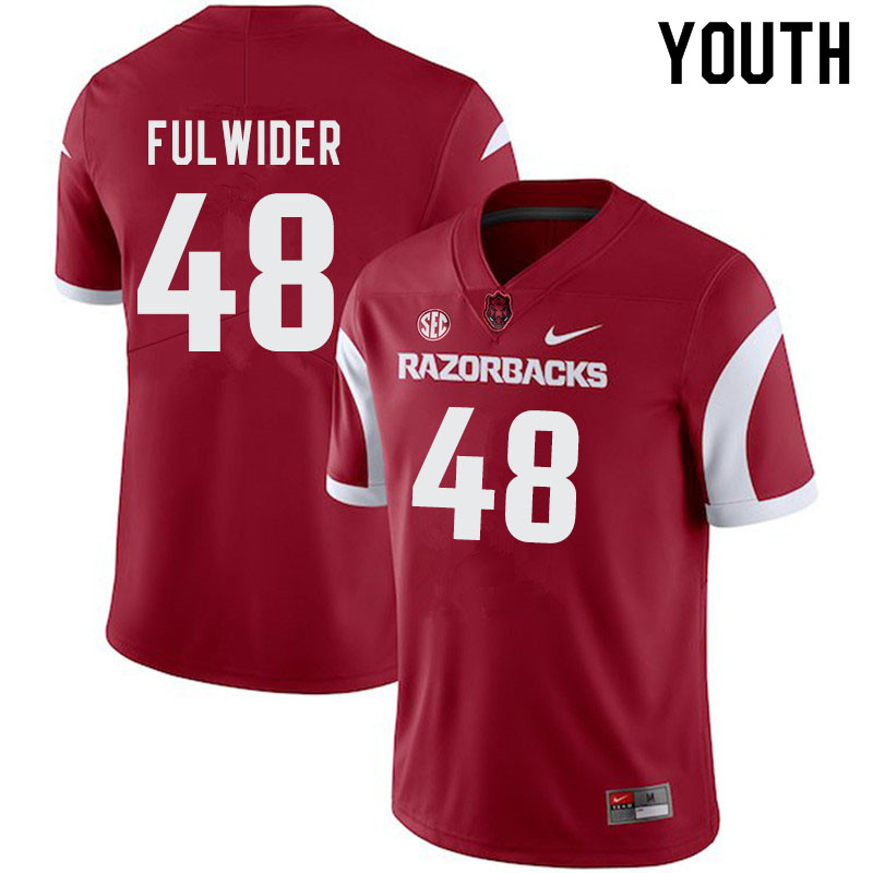 Youth #48 Nicholas Fulwider Arkansas Razorbacks College Football Jerseys-Cardinal